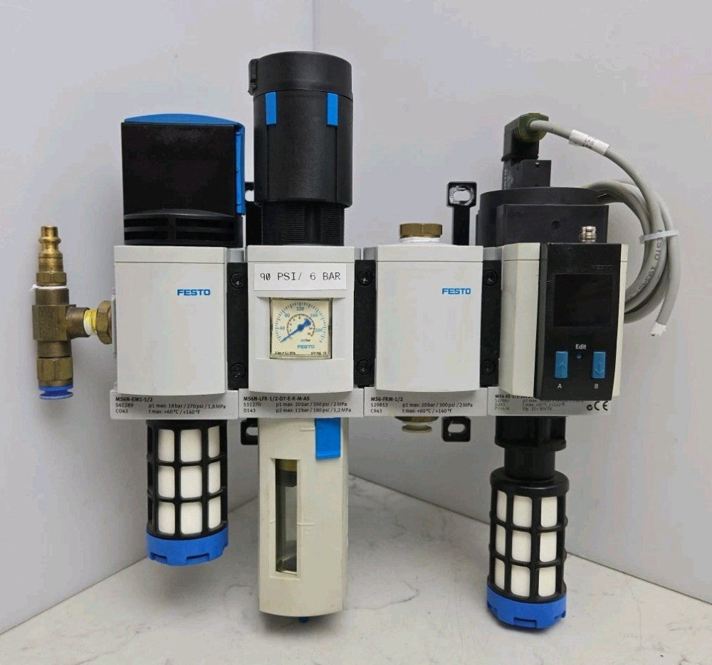 Festo MS6N-LFR-1/2-D7-E-R-M-AS Regulator MS6N-EM1-1/2 MS6-EE-1/2-10V24-AD1 Valve