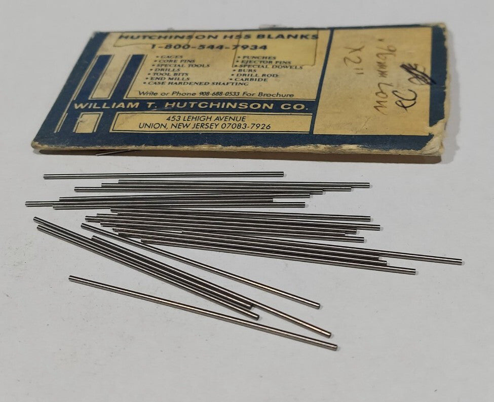 Lot Of 22 - USA Hutchinson .96mm x 2" Low Drill Blank Reamer Pin Gage