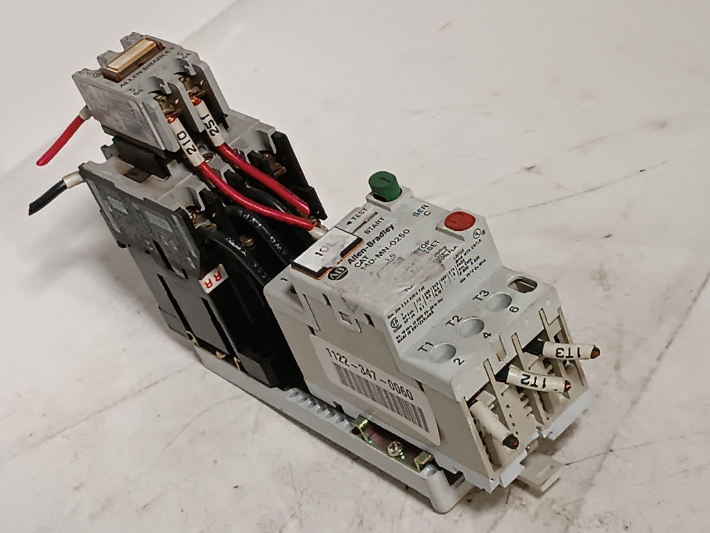 Allen-Bradley Motor Starter Assembly with 140-MN-0250, 100-A09ND3 and 195-FA20