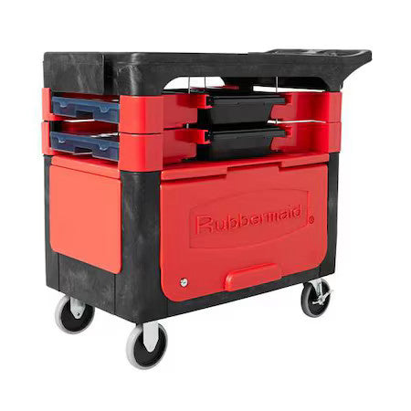 Rubbermaid Commercial Fg618088bla Trade Cart/Service Bench,38 In. L,Black