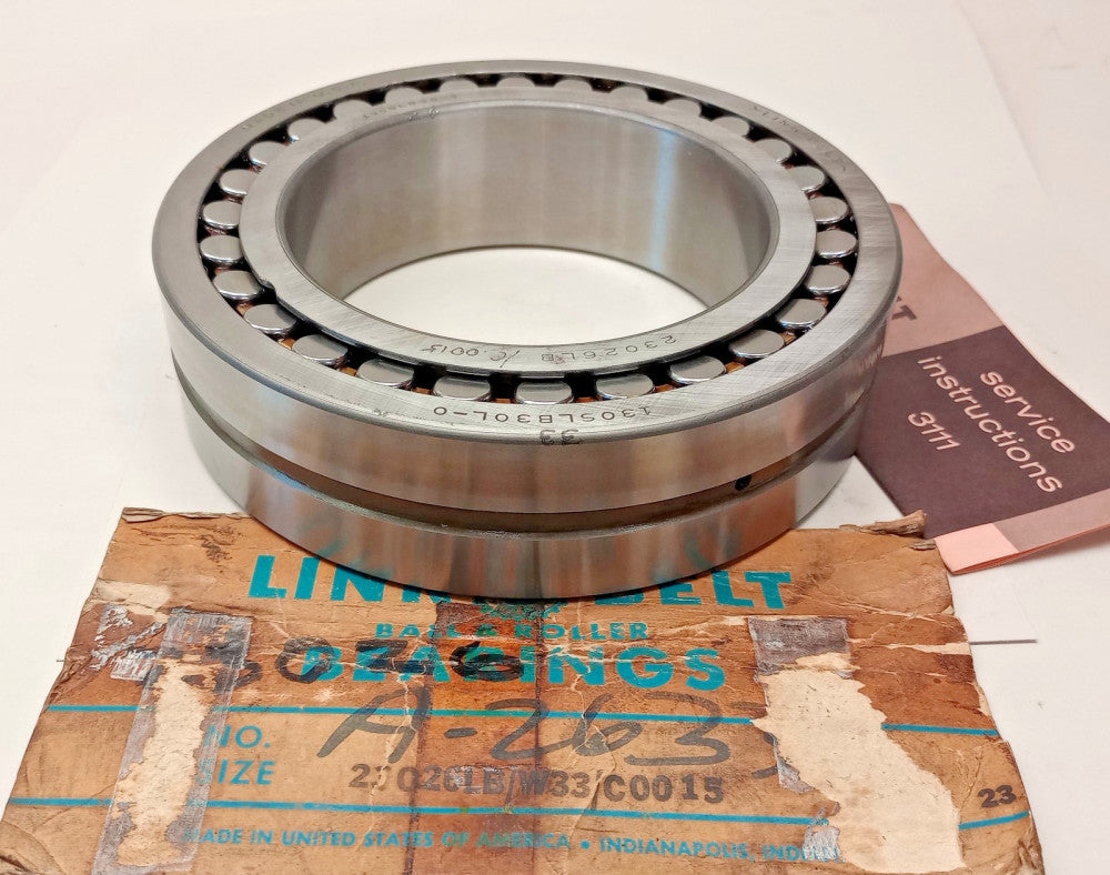 Link-Belt 23026LBW33C0 Spherical Bearing brass USA 130x200x52mm 23026LB-W33-C0