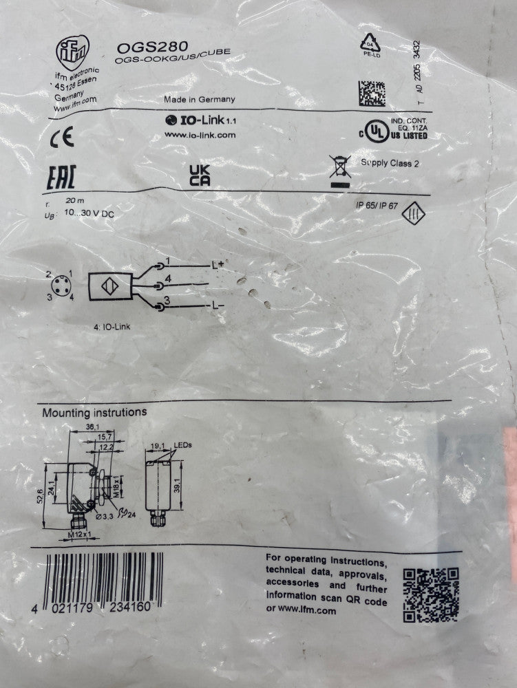 IFM OGS280 Sensor Transmitter