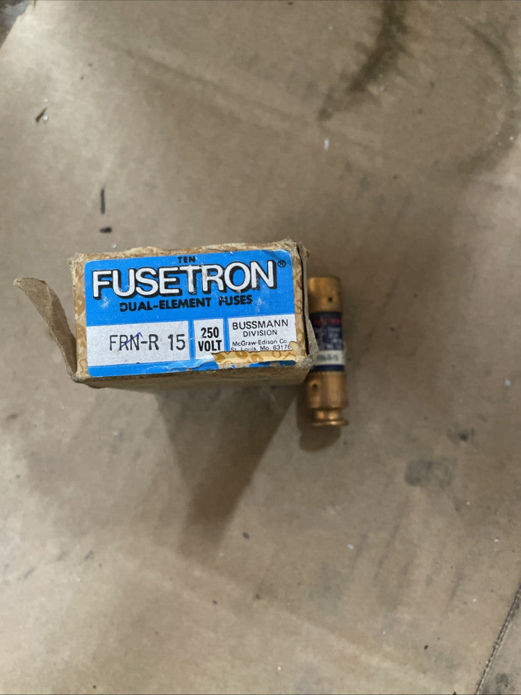 Cooper FRN-R-15 15Amp Fusetron Dual Element Time-Delay Fuse 250V