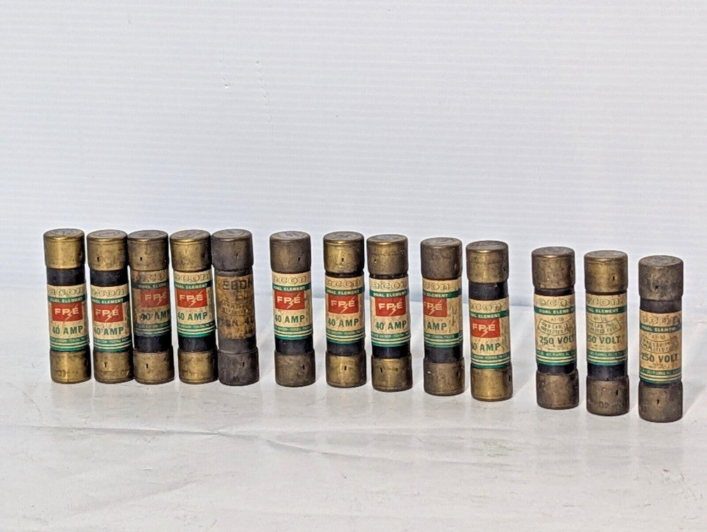Lot of 13: Econ Dual Element Fuses, FPE 40Amp, A1-10 250V, Made in USA