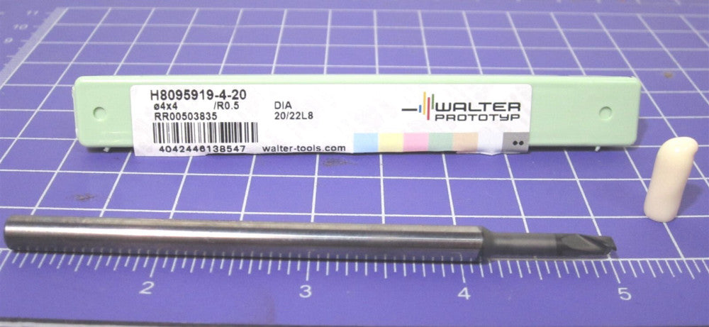 Walter-Prototyp (5150982) 4mm Corner Radius End Mill 2F 4mm LOC .50mm Radius
