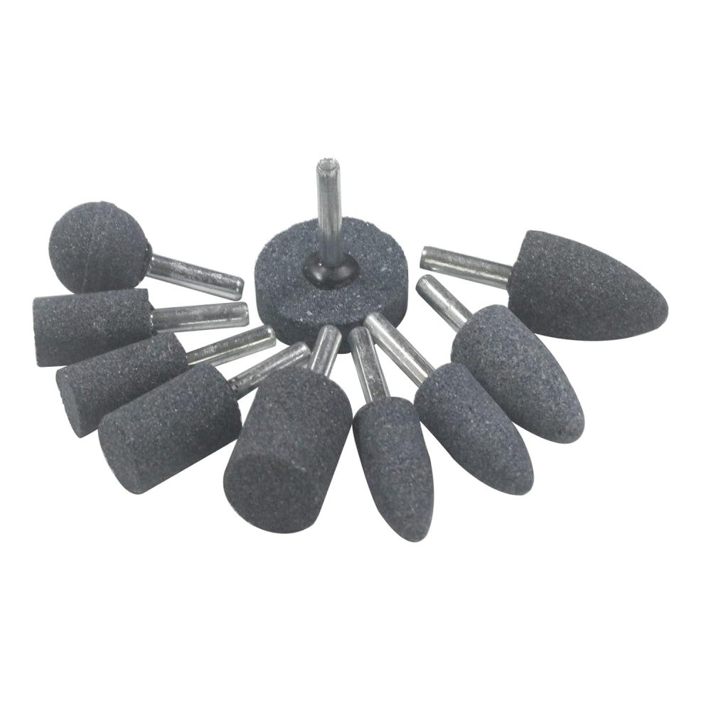 Luo ke 10 Pcs Various Shapes Abrasive Grinding Stone Rotary Accessories...