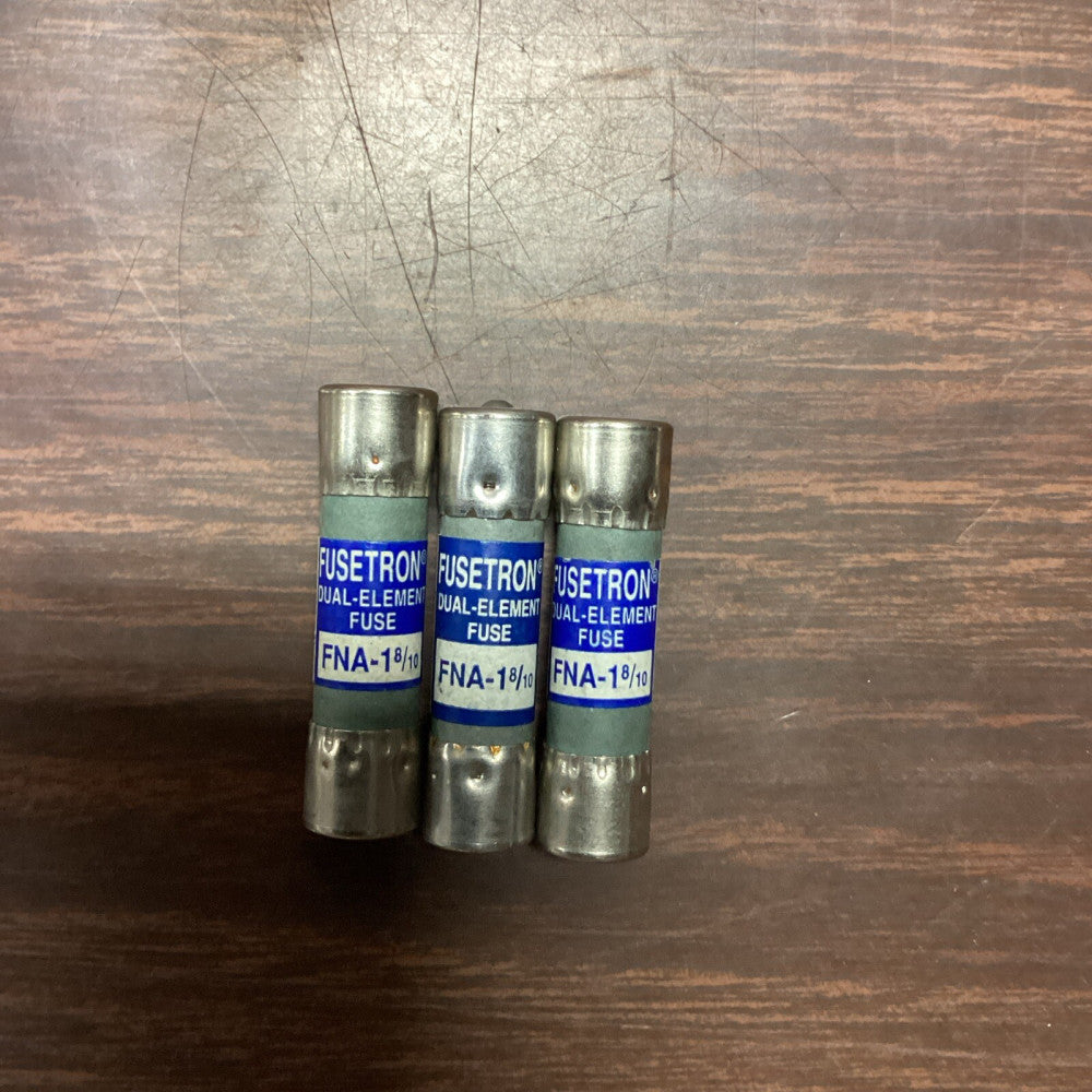 Bussman FNA-1-8/10 Time Delay Fuse 1.8 Amp 125 Vac, Lot Of 3