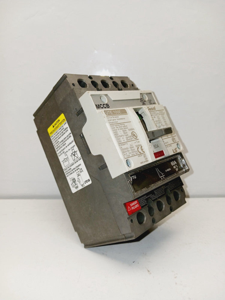 SUSOL LS MCCB UTE100E 60 AMP CIRCUIT BREAKER 3 POLE 240/480VAC 50/25KA