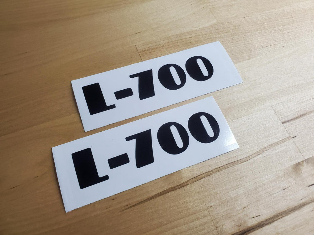 rounder skid steer Decals stickers (2) Gloss BLACK 5"X1.2" L 700 FAST USA