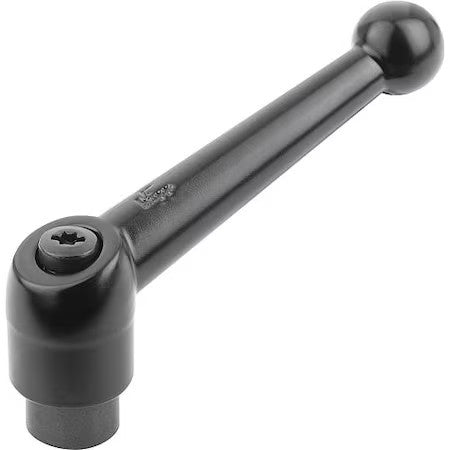 Kipp K0116.5A61 Adjustable Handle, Size: 5 5/8-11 Zinc, Black Satin, Comp: Steel