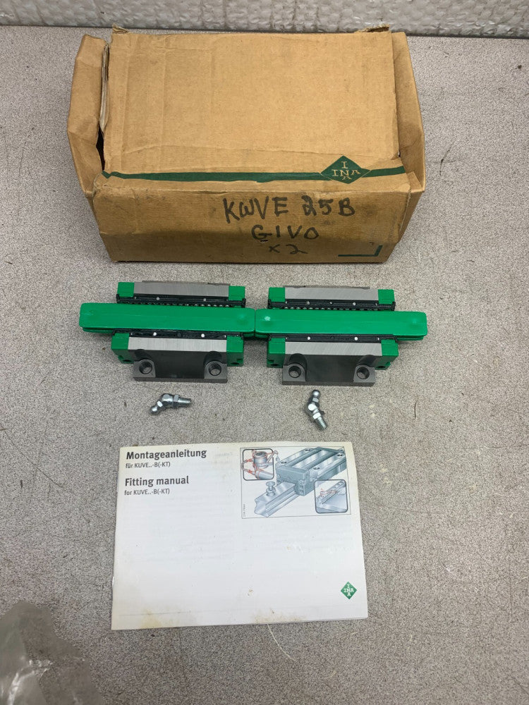 NEW BOX OF 2 INA LINEAR BLOCK BEARINGS KWVE 25B G1V0