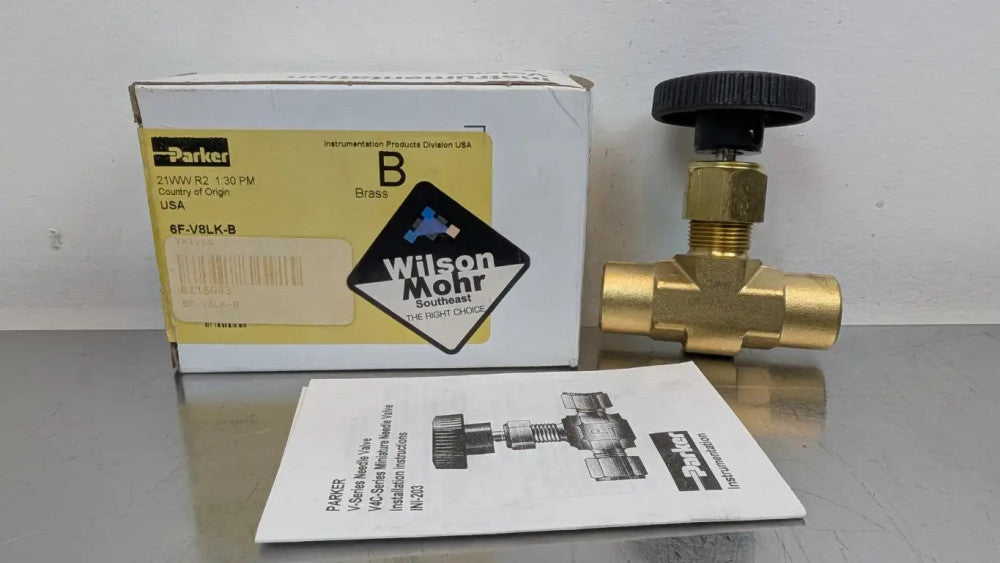 Parker 6F-V8LK-B Stainless Steel Needle Valve 3/8" 3000 PSI