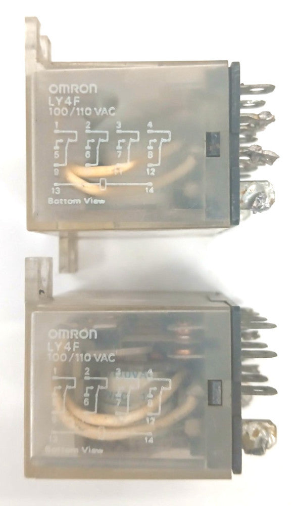 OMRON GENERAL PURPOSE RELAY LY2F AC 110/120 2 POLE SINGLE CONTACT LOT OF 2
