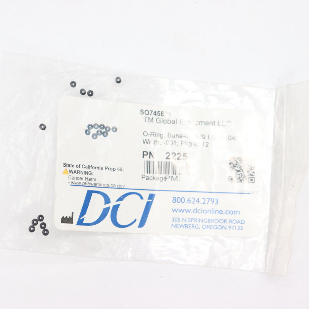 (12-Pk) DCI O-Ring Buna-n 0.029" ID x 0.040" W 2225