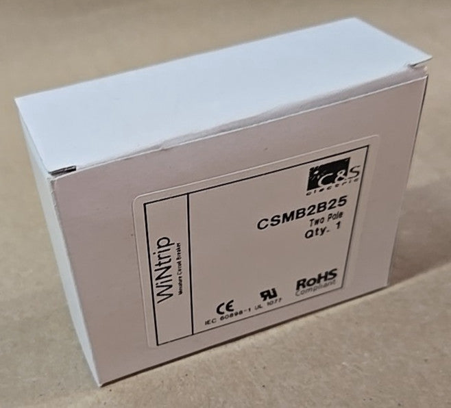 C&S Wintrip Miniature Circuit Breaker CSMB2B25 2P 25A 240V DIN RAIL