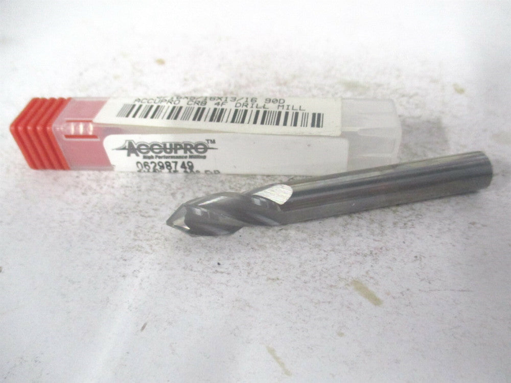 (SCCMG-1010-DP-P) 5/16" x 13/16" x 5/16" x 2-1/2" OAL 4Fl 90° Carbide Drill Mill