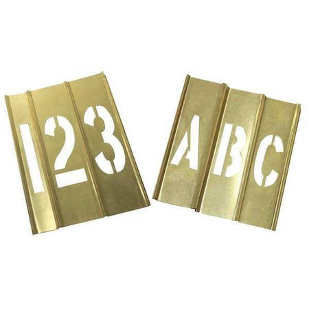 Zoro Select 20Y519 Stencil Kit 46 Piece 2 In Brass