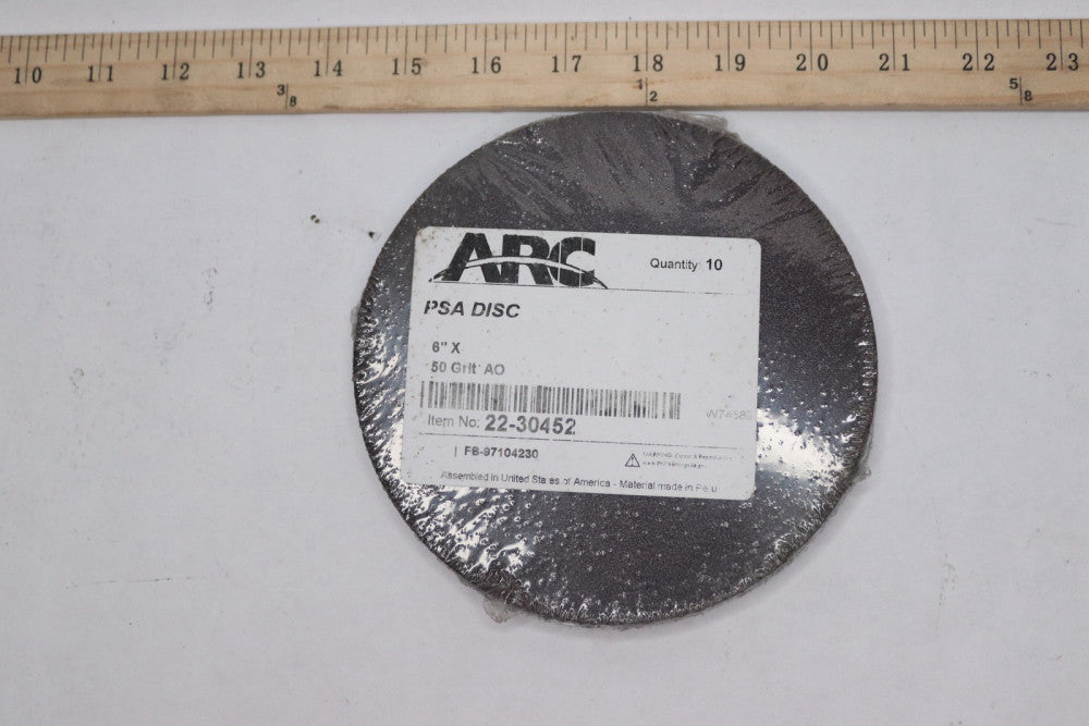 (10-Pk) Arc Abrasives PSA Sanding Disc Coarse Aluminum Oxide 50-Grit 6"