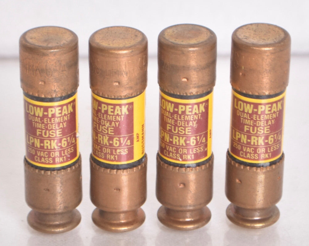 4 COUNT Buss Bussman LPN-RK-6 1/4 Fuses