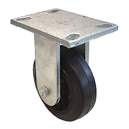 Zoro Select P21r-Ry060r-16 Plate Caster,410 Lb. Load,Black Wheel
