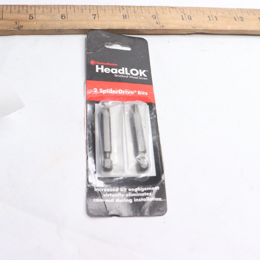 (2-Pk) Fasten Master Heavy Duty Flat Head Spider Drive Bit