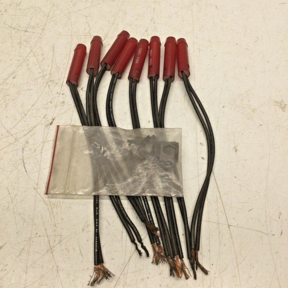 RED NEON INDICATOR LIGHT 34 SERIES 125V 1/3W (LOT of 8)
