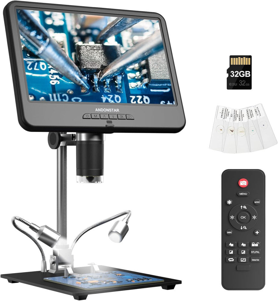 Andonstar AD210 10.1 Inch LCD Digital Microscope for Adults, Soldering Black