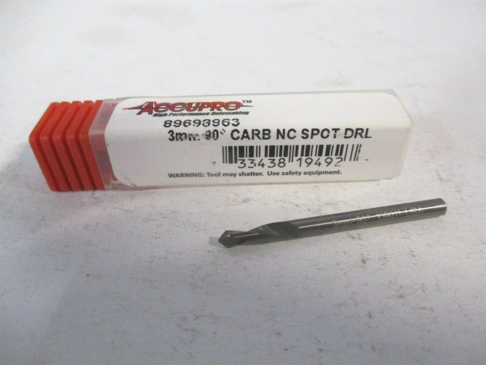 (89698963) 0.1181" x 12mm x 38mm High Performance Solid Carbide Spotting Drill