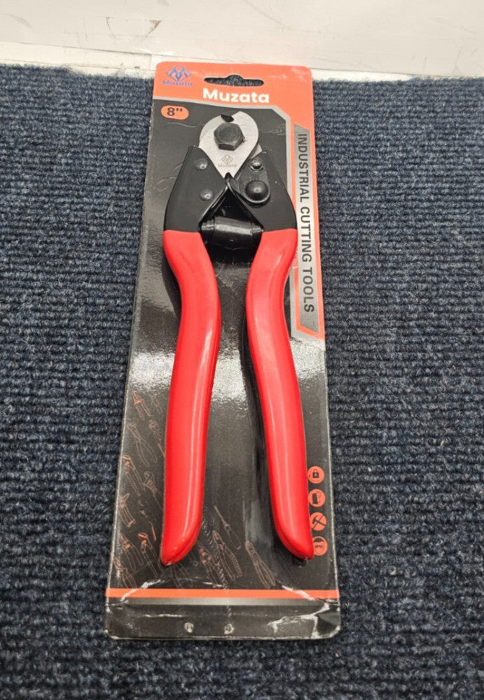 Muzata Heavy Duty 8" Cable Cutter Tool Industrial Use Red Grip For Up To 5/32"