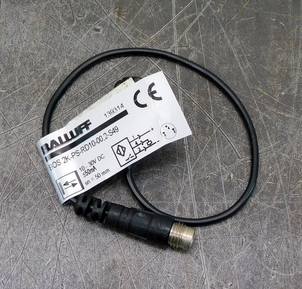 Balluff BOS 2K-PS-RD10-00,S49 Photoelectric Diffuse Sensor 30V DC 50mm BOS00ZW