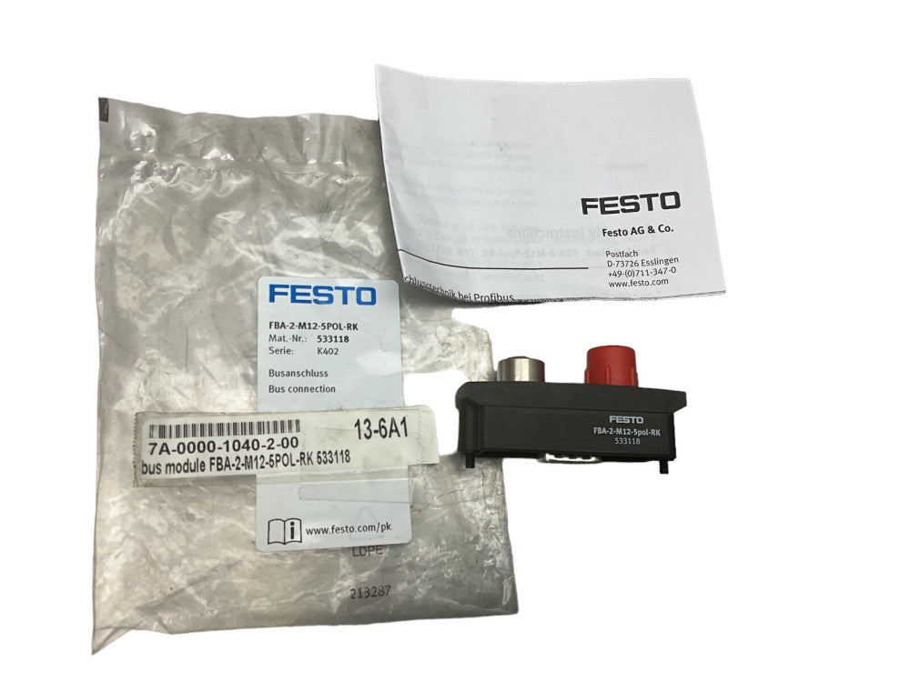 FESTO FBA-2-M12-5POL-RK 533118 BUS MODULE