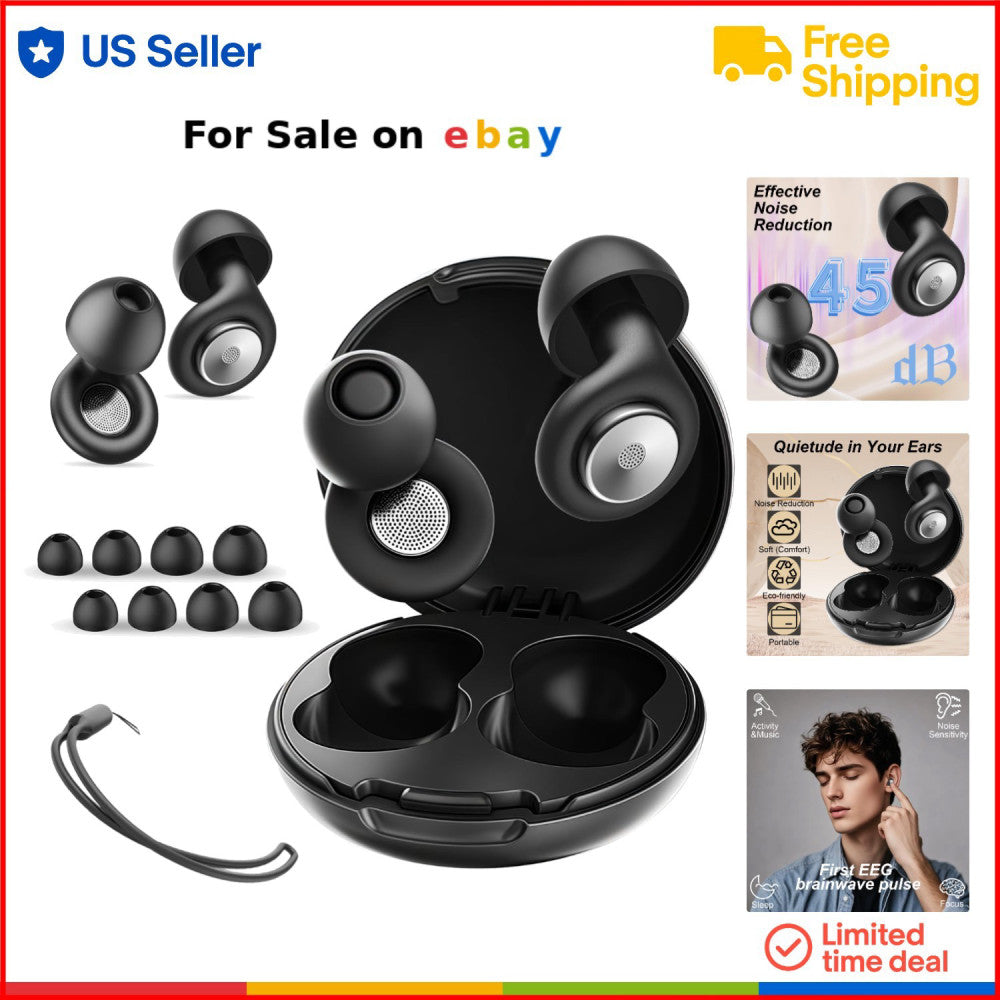 Noise Cancelling Silicone Earplugs 45dB Reusable Travel Case for Sleep Concerts