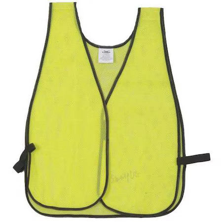 Condor 1Yac5 High Visibility Safety Vest, Polyester Mesh, Hook-And-Loop