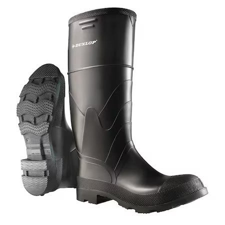 Dunlop 8662200 Men's Dunlop Rubber Boot, Steel Toe, 16" Height, Black, 11
