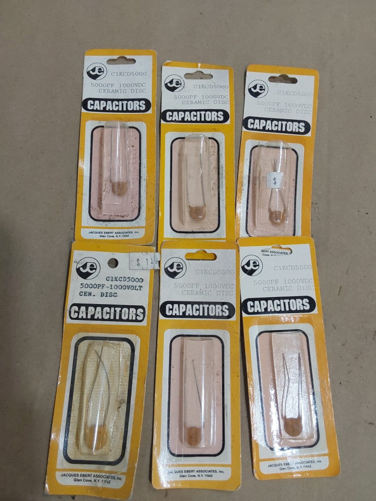 JACQUES EBERT C1KCD5000 5000PF 1000V CERAMIC DISC CAPACITORS (LOT OF 6)