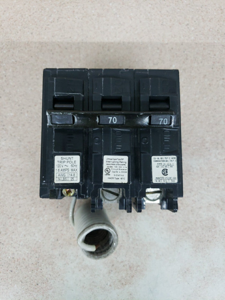 New Siemens Q27000S01 70 Amp, 240V, Circuit Breaker