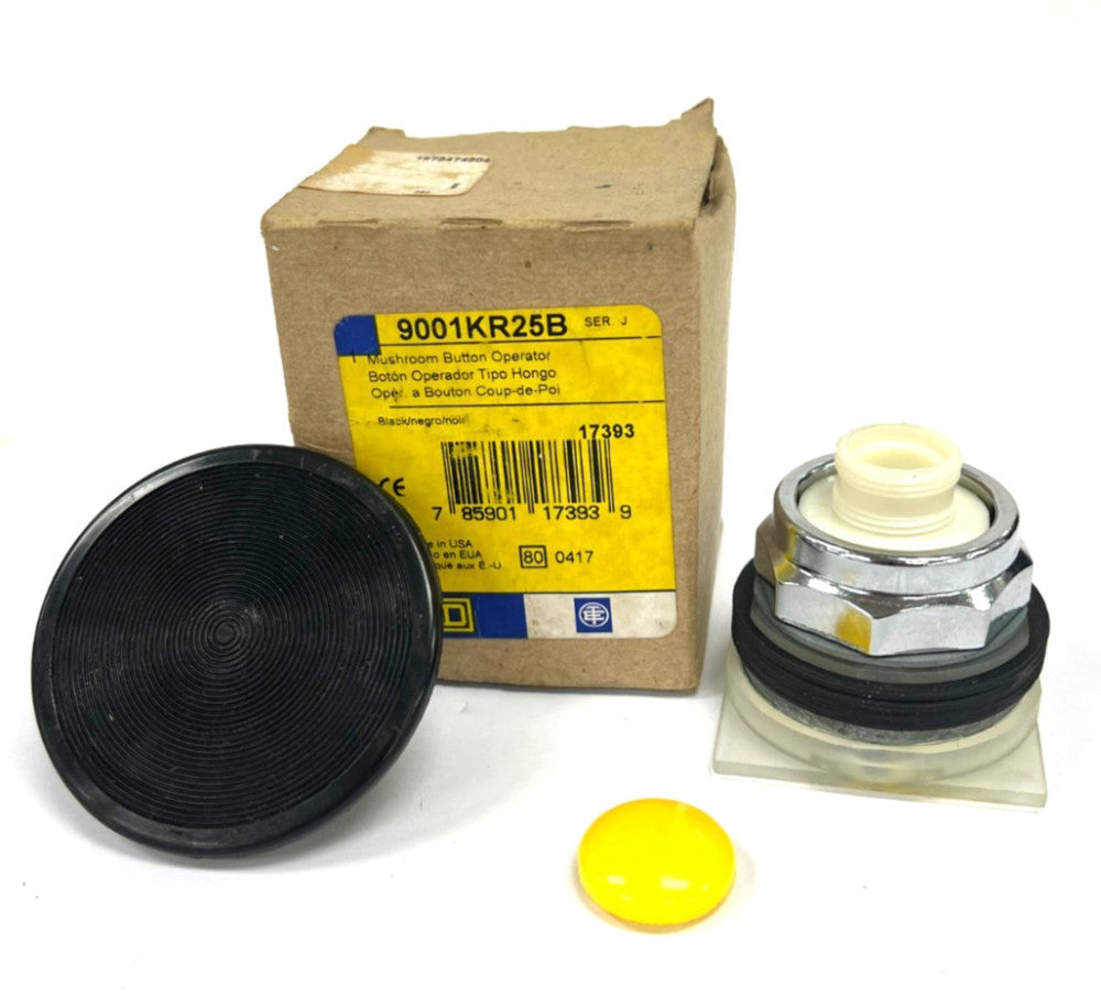 SQUARE D 9001KR25B PUSH BUTTON OPERATOR BLACK SPRING RETURN
