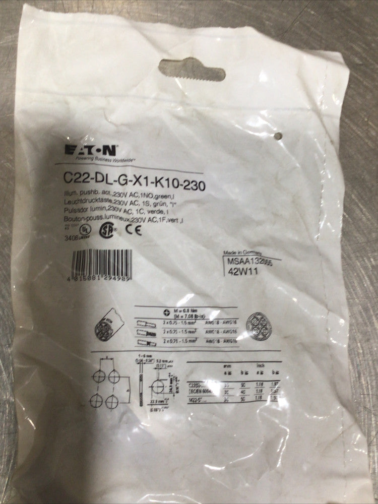 Eaton NSB C22-DL-G-K10-230 Pushbuttons Nos Surplus