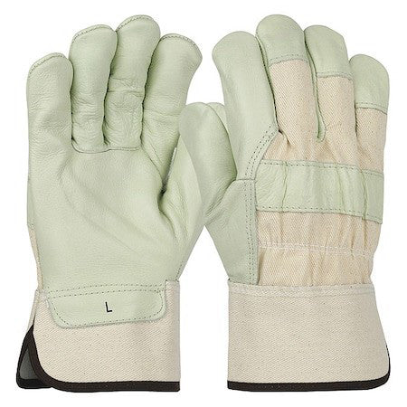 Pip 5000 Leather Gloves, Cowhide, Safety Cuff, Wing Thumb, Full Finger,
