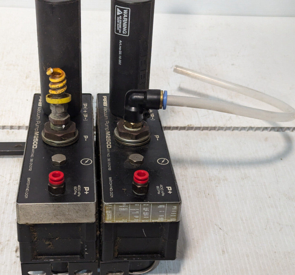 Lot of 2 PIAB M250D Vacuum Pump 32.01.012, 32.16.002, 400 kPa, 60 psi -Free Ship