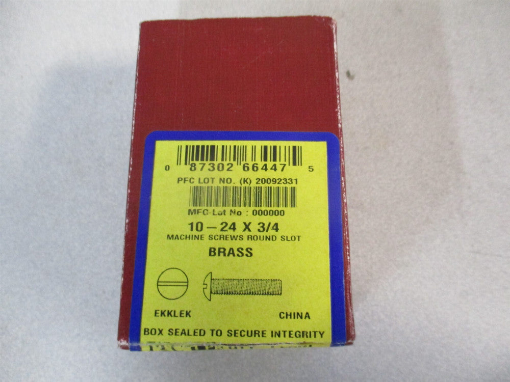 (116205-PG) 10-24 0.137 in Brass Round Machine Screws - Pack of 100