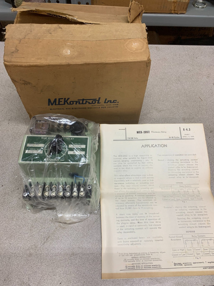 NEW IN BOX MEK ELECTRIC RELAY 2052-AB