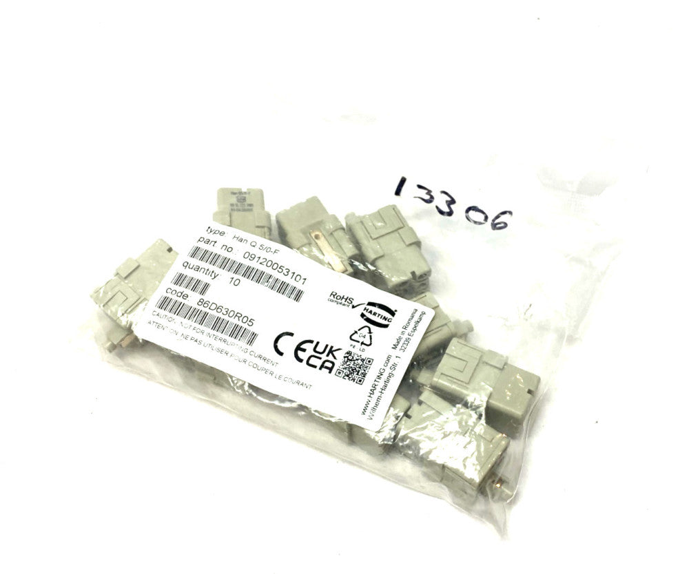 Harting 09120053101 Female Crimp Insert Han Q 5/0 PKG OF 10