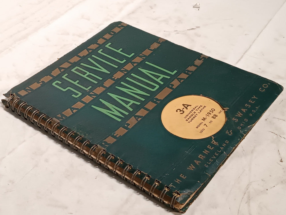 Warner & Swasey M1950 3A Universal Saddle Type Turret Lathe Installation Manual
