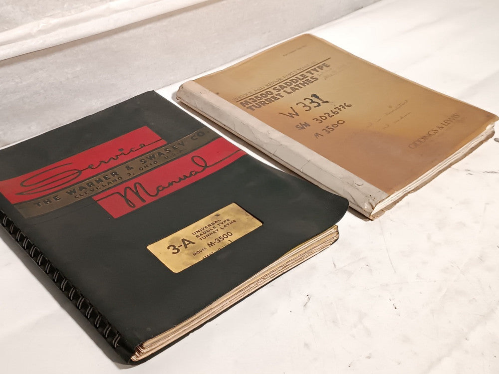Lot of 2 Warner & Swasey 3A & Extra HD M3500 Saddle Turret Lathe Manuals