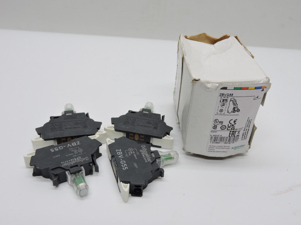 (4) Schneider ZBVG55 Light Block Switch Indicators