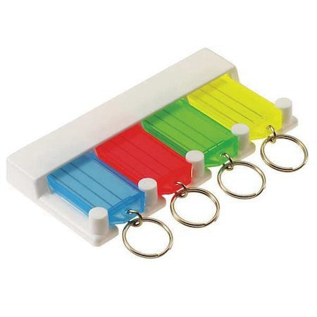 Lucky Line 60540 Key Tag Rack, Plastic, Green, 4 Key Capacity