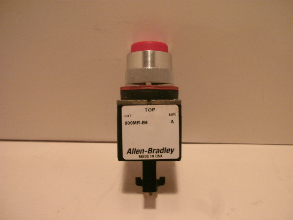 ALLEN BRADLEY 800MR-B6 SER A PUSHBUTTON MOMENTARY EXTENDED RED