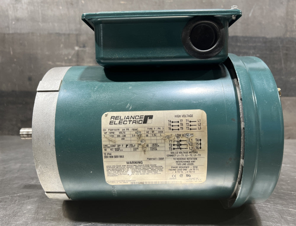 Reliance Electric P56H1441H Motor 1 HP 1725 RPM 208-230V 3 Ph Nos Surplus No Box