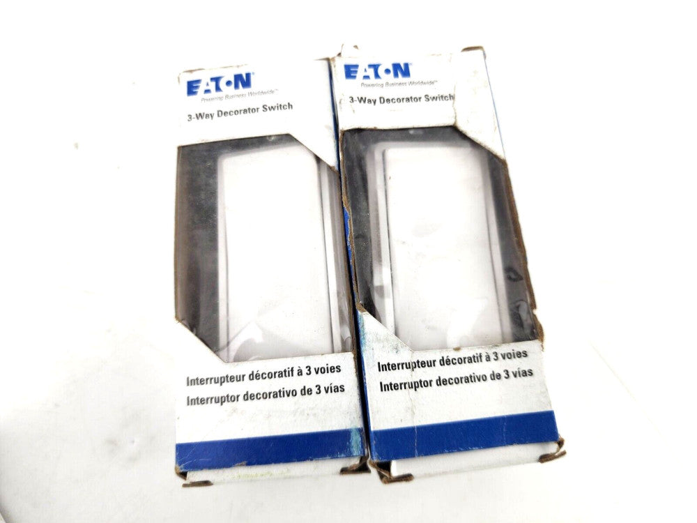 2pcs Eaton 7503W-BOX 15 Amp Decorator Switch 3-Way 120/277V White